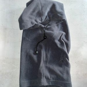 One Size Gray Poly Fleece Hood and Neck Gator Face Mask Balaclava